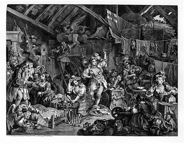 William Hogarth, Strolling Actresses Dressing in a Barn.